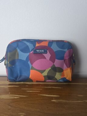 Tumi Multicolor Circle Print Travel Cosmetic Case